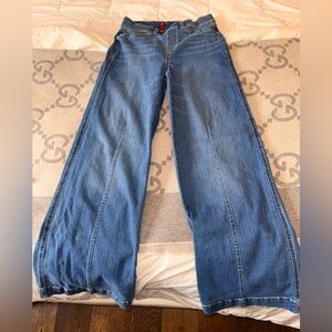 SPANX Women's Flare Wide Leg Jeans in Blue, S